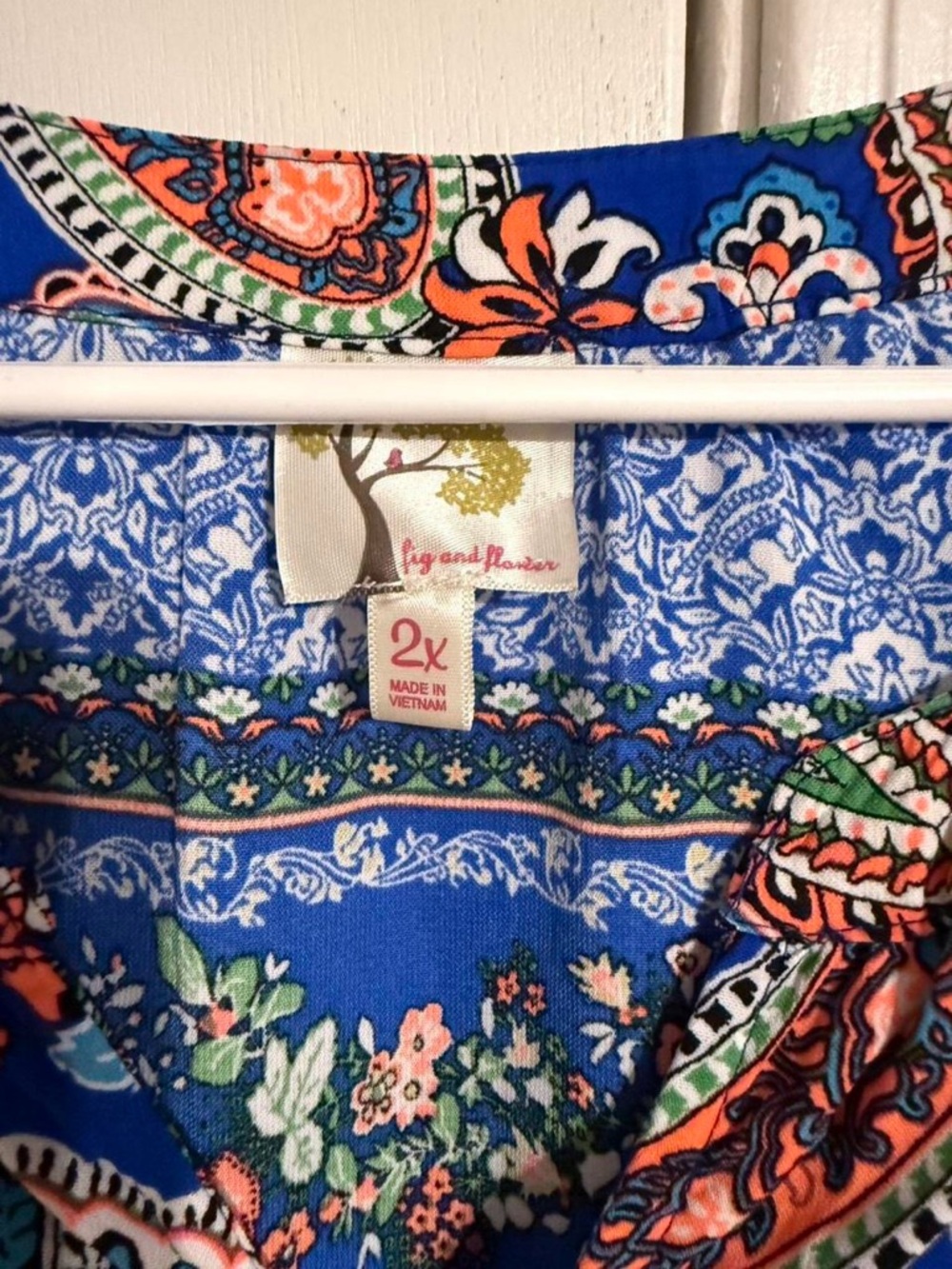 Fig & Flower Boho Paisley Blue Women's Blouse - Picture 4 of 5